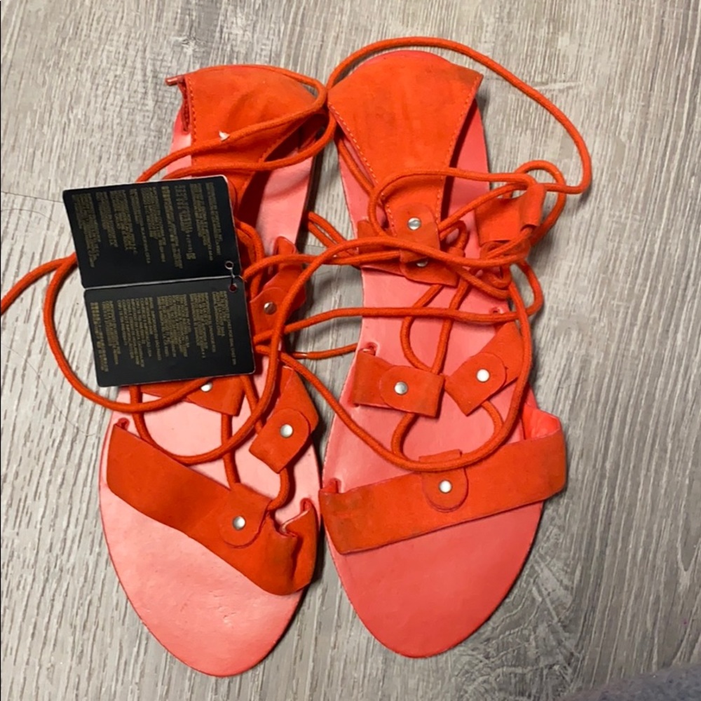 Red spartan sandals